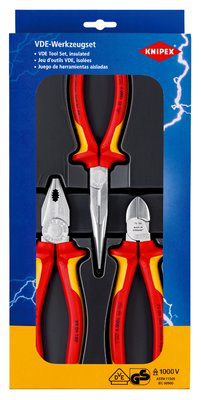 KNIPEX 00 20 12 Üçlü 1000V Elektrikçi Pense Seti